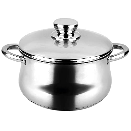 Fagor 81PXFGOASI4 Silverinox Hoher Kochtopf Induktion 24 cm 6,8 Liter, Edelstahl 18/10, Deckel, Dreilagigem Diffusorboden, Geeignet für Alle Herdarten, Glaskeramik, Gas, Backofen, Geschirrspüler von Fagor