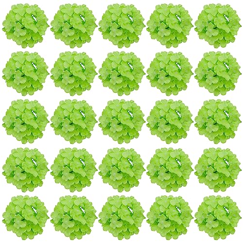 FagusHome 30 Stück künstliche Hortensien BlumeKöpfe 18cm Künstliche Blumen Köpfe mit Stielen Gefälschte Blumen für Deko (Grün) von FagusHome