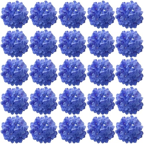FagusHome 30 Stück künstliche Hortensien BlumeKöpfe 18cm Künstliche Blumen Köpfe mit Stielen Gefälschte Blumen für Deko (Hellblau) von FagusHome