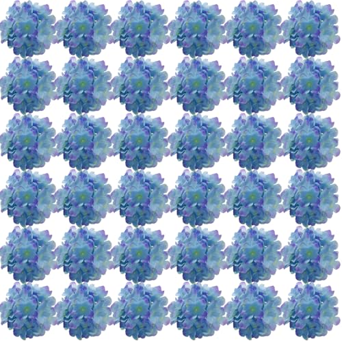 FagusHome 35 Stück künstliche Hortensien Blume Köpfe Künstliche Blumen Köpfe mit Stielen Gefälschte Blumen Durchmesser 18CM für Deko (Blau Lila) von FagusHome