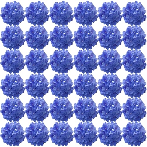 FagusHome 35 Stück künstliche Hortensien Blume Köpfe Künstliche Blumen Köpfe mit Stielen Gefälschte Blumen Durchmesser 18CM für Deko (Hellblau) von FagusHome