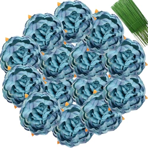 FagusHome Künstliche Pfingstrosen Aus Seide - 10,2 cm Blütenköpfe Mit Stielen - Für Hochzeit, Heimdekoration - Dunkelblau, 25 Stück FagusHome Künstliche Pfingstrosen Aus Seide - 10,2 cm Blütenköpfe Mit Stielen - Für Hochzeit, Heimdekoration - Dunkelblau, 25 Stück von FagusHome
