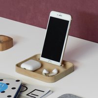 Telefonständer Aus Holz Für Schreibtisch, Handyhalter Bürozubehör Und Organizer, Dockingstation von FagusWoodStore