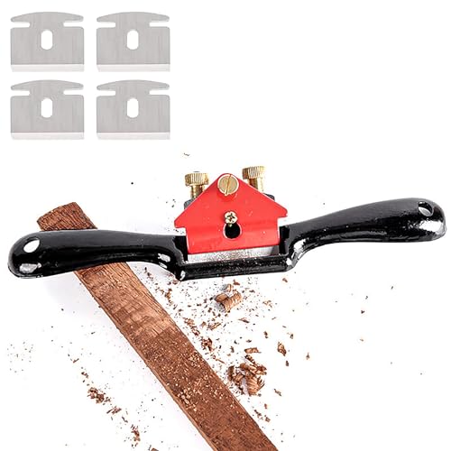 Fahibin Schabhobel Schweifhobel Verstellbare Speichen mit 4 Klingen Einstellbare SpeichenShave Holzbearbeitung Schneide Plane Spokeshave Verstellbare Metallklinge Schweifhobel（215mm) von Fahibin