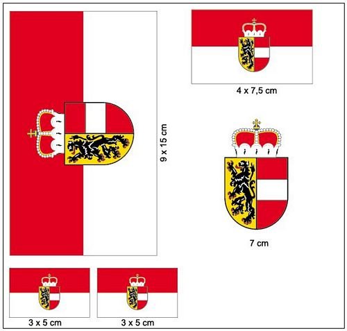 Aufkleber Set Österreich - Salzburg Fahne Flagge Aufkleber Set Österreich - Salzburg Fahne Flagge von FahnenMax