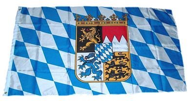 Fahne / Flagge Freistaat Bayern Wappen NEU 150 x 250 cm von FahnenMax