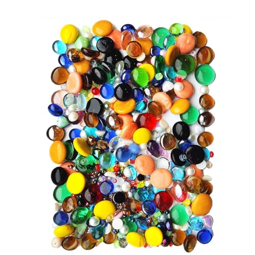 1 Kg Farbenfrohe Glasperlensteine ​​0 8 Zoll Flachboden Marmorperlen Set Für Dekorative Kunsthandwerk Und Vase Füllung Decors Home Decorative Art Perlen von Fahoujs