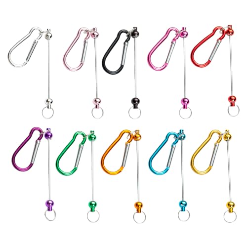 10pcs Metallschlüsselkette Mit Abnehmbarem Carabiner Clip Clip Perltable Keychain Keyring Schlüsselhalter Zubehör Für Camping Wandermetallkarabiner von Fahoujs