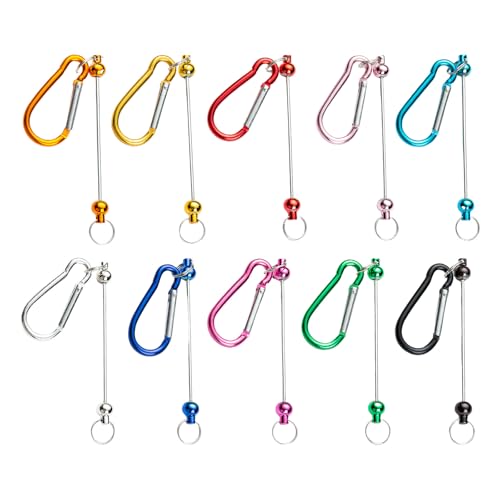 10pcs Metallschlüsselkette Mit Abnehmbarem Carabiner Clip Clip Perltable Keychain Keyring Schlüsselhalter Zubehör Für Camping Wandermetallkarabiner von Fahoujs