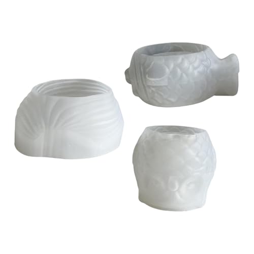 3pcs Leicht Zu Verwenden Blumentöpfe Form Tierischer Pflanzer Silikonform Handgefertigte Saftige Vasen Schmuckbauformformform Formen von Fahoujs