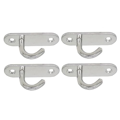 4pcs Augenplatte Halbe Öffnung Von Hängematte Haken Edelstähle Deckenhaken Wand Marine Hardware Haken Einfach Zu Installieren Augenplatten Hängemattenhaken von Fahoujs
