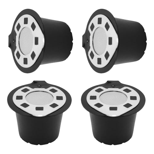 4pcs Wiederverwendbare Kaffeekapseln Mit Edelstahl Deckel Kaffeemaschine Bräulichkeitswerkzeug Praktischer Espressomakerzubehör von Fahoujs