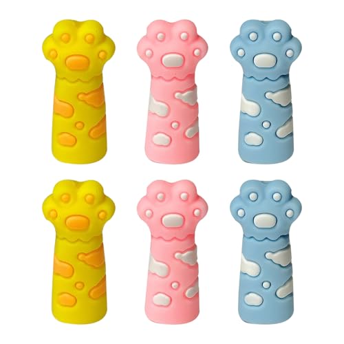 6 PCs Silikon Bleistift Extender Cartoon Cats Klauenkappen Schöne Stifte Schulbüro Versorgung 6 PCs Silikon Bleistift Extender Cartoon Cats Klauenkappen Schöne Stifte Schulbüro Versorgung von Fahoujs
