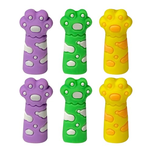 6 PCs Silikon Bleistift Extender Cartoon Cats Klauenkappen Schöne Stifte Schulbüro Versorgung 6 PCs Silikon Bleistift Extender Cartoon Cats Klauenkappen Schöne Stifte Schulbüro Versorgung von Fahoujs