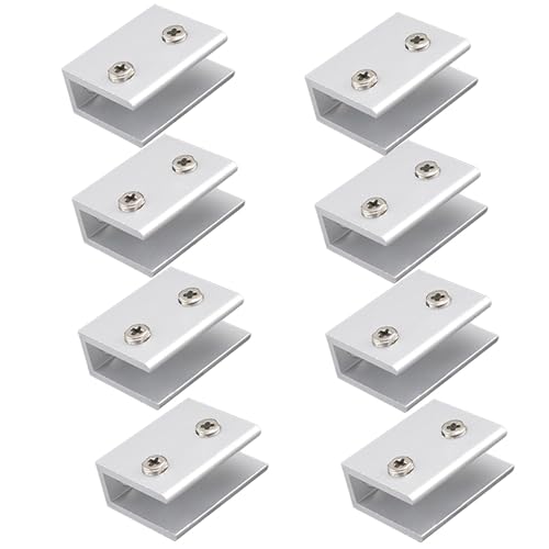 8pcs Quadratglasklemme Aluminiumlegierungen Klemmen Clipglashalter Stütze Halterung Hochleistungsklemme Clipglashalter Stützklasse Halterung Halterung von Fahoujs