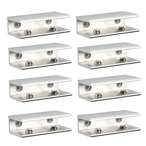 8pcs Quadratglasklemme Aluminiumlegierungen Klemmen Clipglashalter Stütze Halterung Hochleistungsklemme Clipglashalter Stützklasse Halterung Halterung von Fahoujs