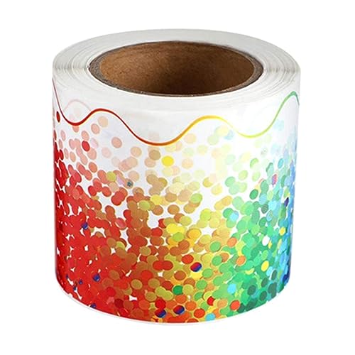 Buntes Konfetti Border Tric Dekorieren Sie Klassenzimmer Bulletin Boards Wände Colored Dot Trim Teacher Ressourcen Bulletin Boards Bürodekoration Aufkleber Notizbilder von Fahoujs
