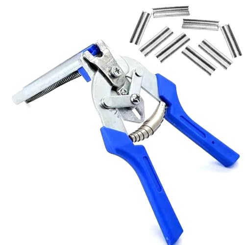 Drahtnetzfesternungswerkzeug Mit 600 Ersatz M Clips Verstärktes Design Für Kaninchen Hütten Und Hühnerkoops Käfigstierkäfig Baugruppen Werkzeug Mit Befestigungselementen von Fahoujs