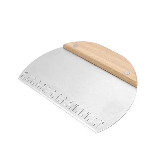 Edelstahlgebäck Schaber Chips Slicer Teigschaber Mit Holzgriff Brotschneider Hubschrauber Einfach Zu Bedienen von Fahoujs