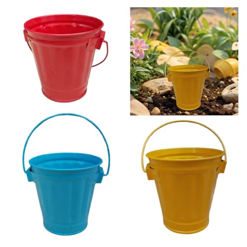 Fahoujs Eiseneimer Buntes Garten Eimer Perfekt Für Handwerksprojekte Und Blumenausstellungen Pflanzen Organisierender Handwerksprojekte Gelber Desktop Organizer Metal Eimer von Fahoujs