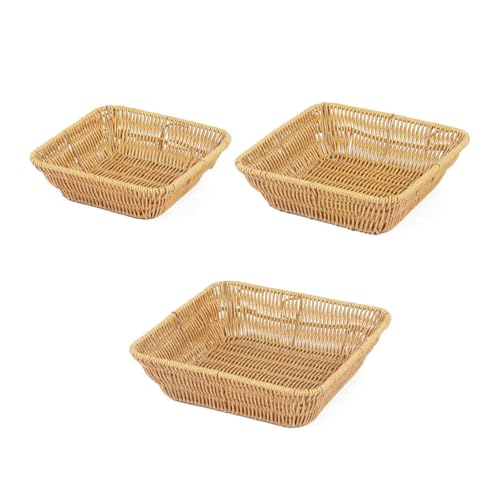 Elegantes Rattan Brot Servingkorb Zartes Rechteckiges Tablett Für Küchenpicknicks Und Esszimmer Dekore von Fahoujs