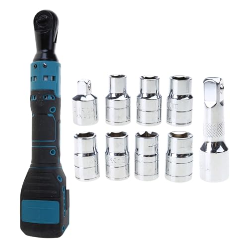 Fahoujs 3/8 "Schnurloser Ratschenschlüssel 3/8" Power Ratchet Schlepp Werkzeug Kits 7CS Sockets Verlängerungsstange 1/4 "Adaptervariable Geschwindigkeit von Fahoujs