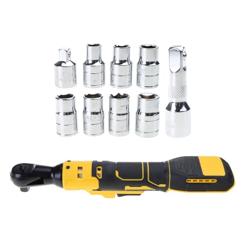 Fahoujs 3/8 "Schnurloser Ratschenschlüssel 3/8" Power Ratchet Schlepp Werkzeug Kits 7CS Sockets Verlängerungsstange 1/4 "Adaptervariable Geschwindigkeit von Fahoujs