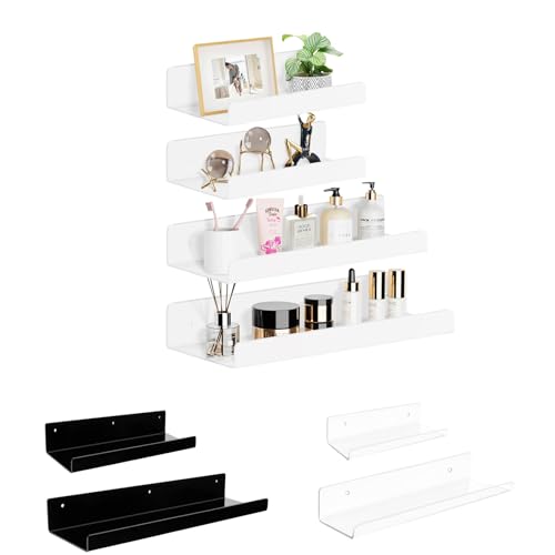 Fahoujs 4PCs Hanging Display Regale Für Bücher Und Aufzeichnungen Easy Installation Photo Presentation Rack Mehrzweck Schwimmendes von Fahoujs