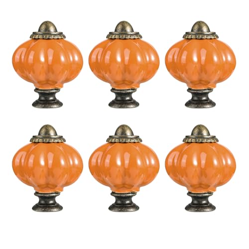 6pcs Schublade Zieht Keramikkommode Knopfschrankgriff Moderner Möbelgriff Kürbisform Nachtschrank Pull Möbelgriffe Und Für Kommoden Modern von Fahoujs