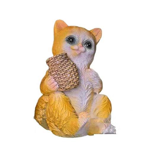 Fahoujs Aquariumdekorationen Fischtank Landschaftsbau Zaun Kleiderbügel Statuen Zubehör Cartoon Fischereikatze Katzenfiguren Und Statuen von Fahoujs