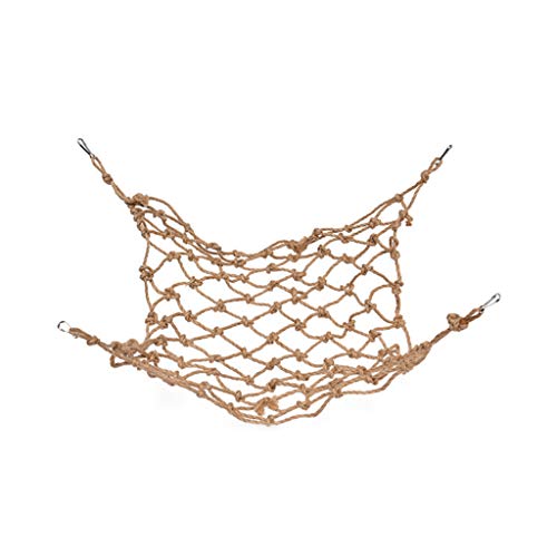 Fahoujs Bird Seilleiter Hanf Seil Gewebtes Netzhängematte Papageienkäfig Mit 4 Haken Shotes Kletternetz Kauen Spielzeug Vogelfutterhäuschungen Für Außenhänge Hängen von Fahoujs