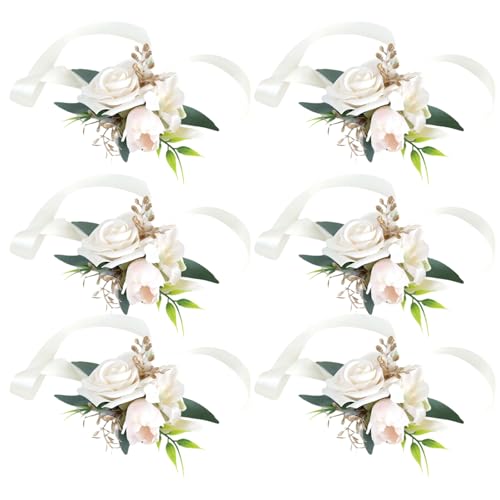 Fahoujs Elegante Brautgelenk Boutonniere Robuste Und Zarte Handgelenksblume Dekore Corsages Für Brautparty Kleidung Hochzeit Accessoires von Fahoujs