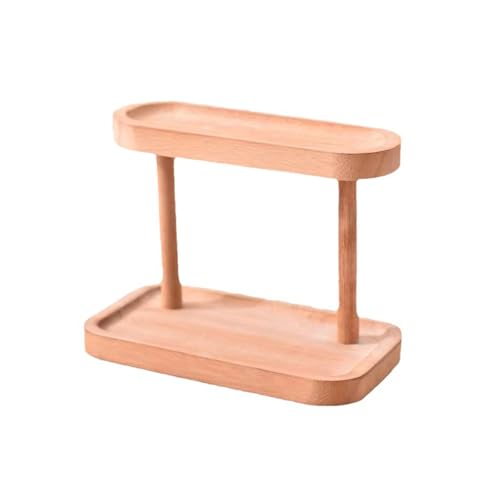 Fahoujs Holzschlüsselspeicherregal Für Apartments Und Arbeitsbereiche 2-Tiers Schreibtisch Schmuck Display Rack Effizienter Eingangsschlüsselhalter von Fahoujs