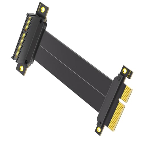 Fahoujs PCIE4.0 Verlängerungskabel 90 Grad Bis 180 Grafikkarte Extender Desktop Computer Motherboardadapter von Fahoujs