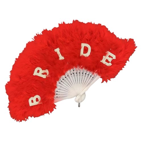 Fahoujs Weich Gefiederter Handheld Decorative Lüfter Mit Leichtem Design Braut Gefiederter Lüfter Ideal Für Brautporträts Und Ereignisbrautpartyzubehör von Fahoujs