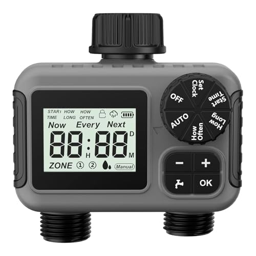 Gartenschlauch Wasserhahn Timer 2 Zonenwässerung Timer Für Haus Und Gartenhaus Verwenden Sie Zwei Wege Unabhängige Kontrolle von Fahoujs