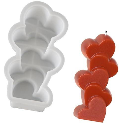 Herz Silikonform Stapelblum Kerze Formen Orament Formen Pflaster Gießen Epoxidharz Stapelblumenkerze Herz Silikon Ornament Epoxidharz von Fahoujs