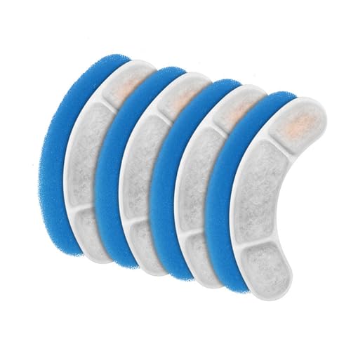 Fahoujs Hocheffizienz Katzen Brunnen Ersatzfilter Und Schaumstoff Für Die WF050 Serie Und WF060 Modelle Trinkspender Multilayer Filtrations Katzen Wasserfilter von Fahoujs