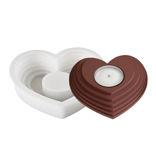 Kerzenhalter Formen Craft Herzbasis Schimmel Silikon Crafting Runde Tasse Für Harzkanäume Wiederverwendbares Silikon von Fahoujs