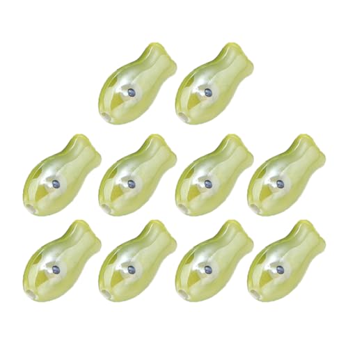 Packung Von 10 Farbenfrohen Retro Keramikfischperlen Handgefertigten Abstandshalter Charme Für Halskettenarmbänder Schmuckhandwerkszubehör Handbemalte Keramikperlen Für Armbänder von Fahoujs