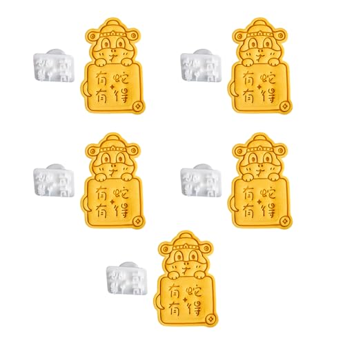 Plastik Kekse Schimmel Cookie Briefmarken Schlangenjahr Segen Kekse Cutter Fondant Kuchenform Küche Gebäck Backwerkzeug Keksmarken Pressen Zum Backen von Fahoujs