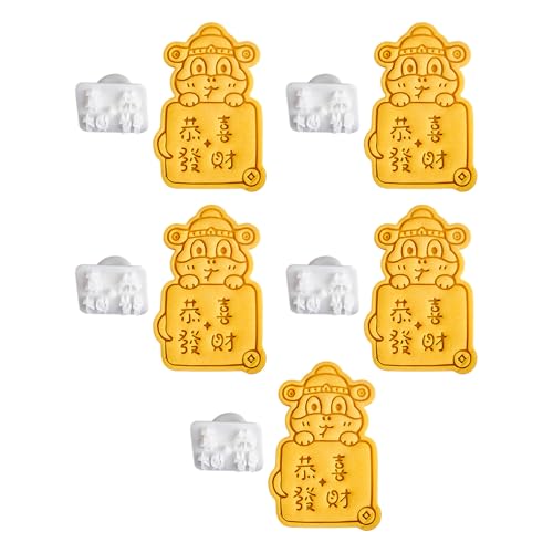 Plastik Kekse Schimmel Cookie Briefmarken Schlangenjahr Segen Kekse Cutter Fondant Kuchenform Küche Gebäck Backwerkzeug Keksmarken Pressen Zum Backen von Fahoujs