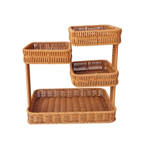 Praktische Nachahmung Rattans Snacks Tablett Mehrschichtige Rechteckige Obstkorb Korb Eleganter Gemüsebehälter Obstkorb Praktische Nachahmung Rattans Snacks Tablett Mehrschichtige Rechteckige Obstkorb Korb Eleganter Gemüsebehälter Obstkorb von Fahoujs