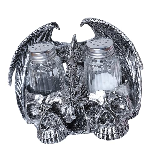 Schädelflaschenhalter Skulptur Einzigartige Zuhause Dekore Artikel Schädel Gewürzflaschenhalter Rhnein Textur Halloween Ornament von Fahoujs
