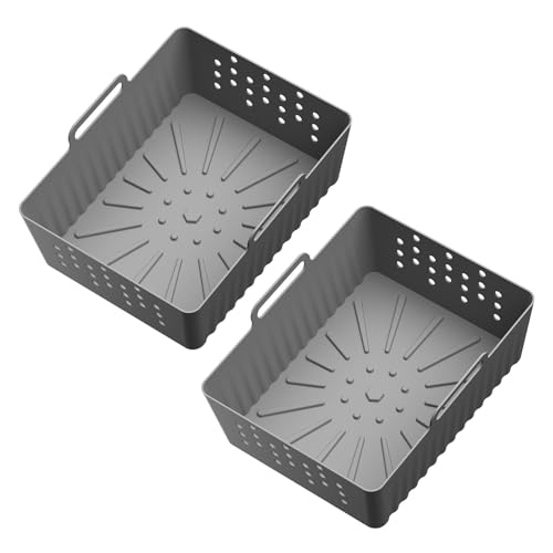 Set Von 2 Silikonlinern Silikontöpfe Liner Luft Frittierschale Silikonluft Frittierkorb Luft Frittierzubehör Zum Kochen von Fahoujs