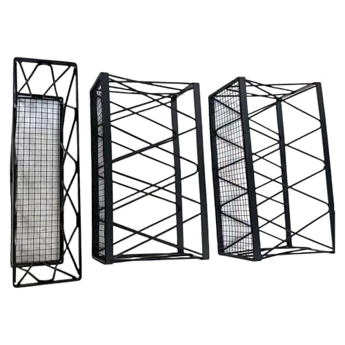 Set Von 3 Wand Montierten Speicherorganisatoren Mehrzweck Selbstklebenden Organisatorenkorb Für Schränke Und Kühlschränke Selbstkleber Lagerhalter von Fahoujs