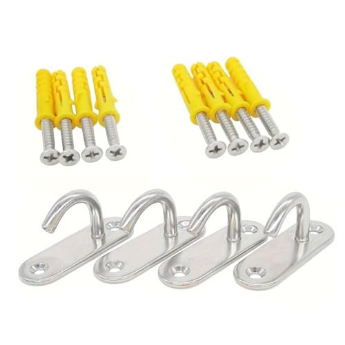 Upgrades Edelstahl Metall Augenplatten Metallhaken Hängematten Deckenhaken 4pcs Für Hängemattenhänge Und Wanddecke Fitness Equipment Hardware von Fahoujs