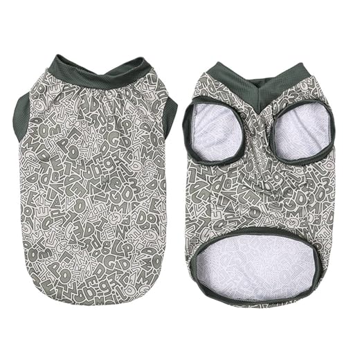 Fahoujs V Neck Hundekühlung Weste Atmungsaktives Stoff Heißes Wetter Freien Wanderwanderungsaktivitäten Stylische Drucke Großgröße Atmungsaktive Hundekühlung Weste von Fahoujs