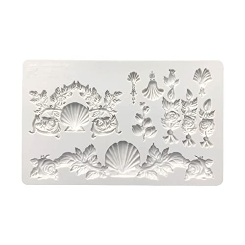 Vintage Muster Retro Gestreiftes Silikon Fondantformen Kuchenschokoladendekoration Handgefertigte Seife Aromatherapie Gips Formen Silikon Mousse Formen Zum Backen von Fahoujs