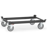 fetra® Fahrgestell mit Fangecken, TK 750 kg, für Paletten 1.200 x 800 mm, TPE-Bereifung, anthrazitgrau von fetra®